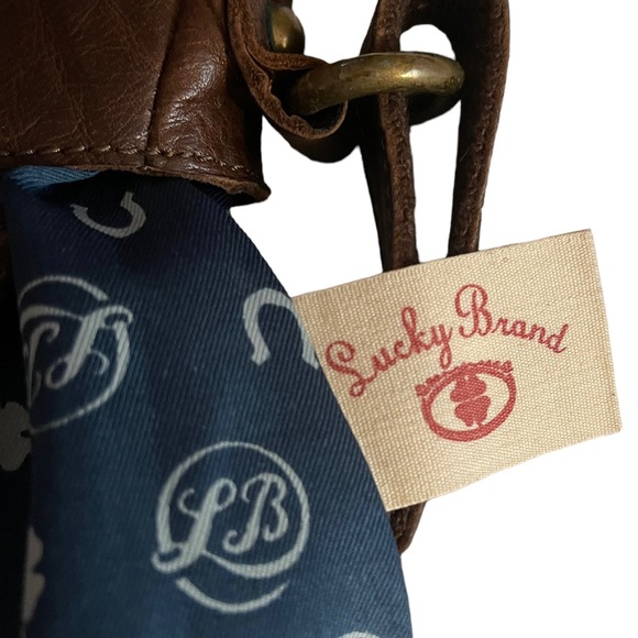 Lucky Brand | Brandy & Chocolate Piece Train Leather Shoulder Bag - Picture 11 of 11